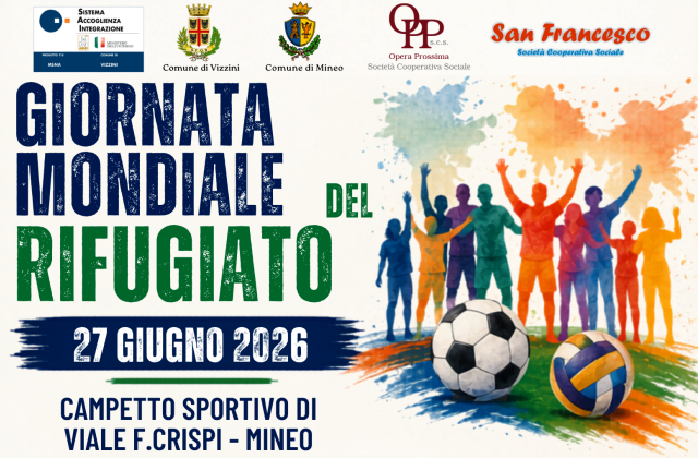 Mineo celebra oggi, sabato 27 giugno, la Giornata Mondiale del Rifugiato 2026 con un evento sportivo dedicato all’integrazione